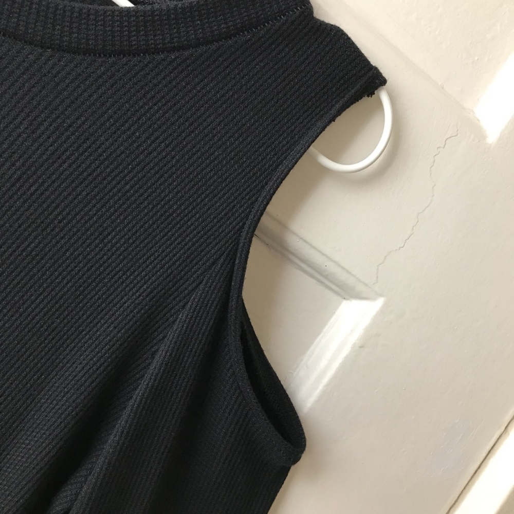 LNA Thermal Waffle Knit Cold Shoulder Long Sleeve - Picture 4 of 8